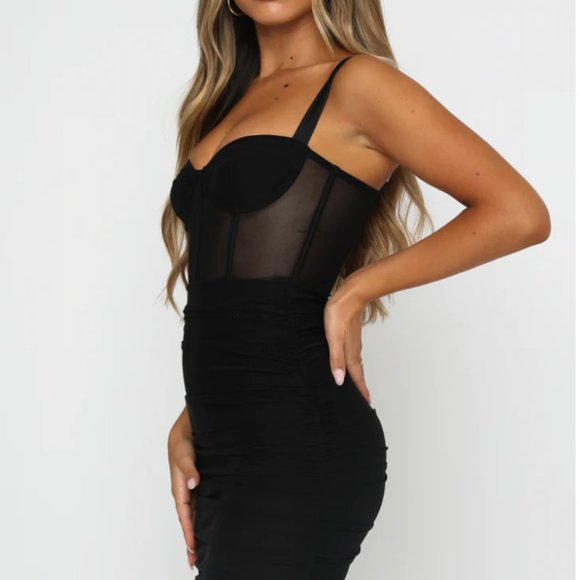 White Fox black sheer dress 'Push the Boundaries' with tags size S - Picture 7 of 8